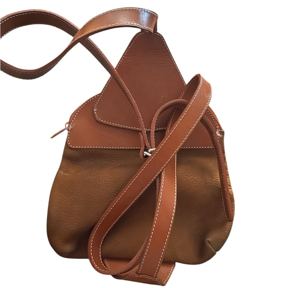 Courrèges Paris Tan Leather Backpack - Picture 3 of 4